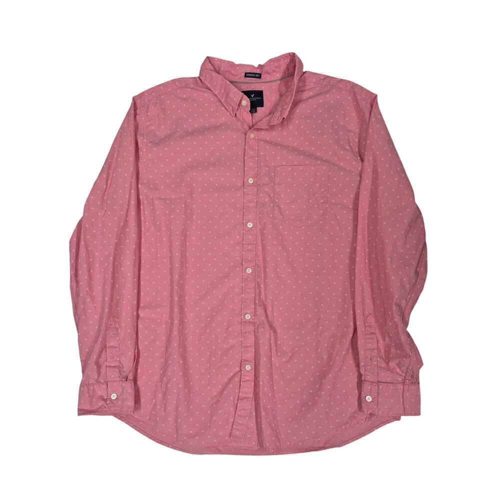 American Eagle Outfitters Mens Sz XxxL Barbie Pink Calico  Button Down shirt